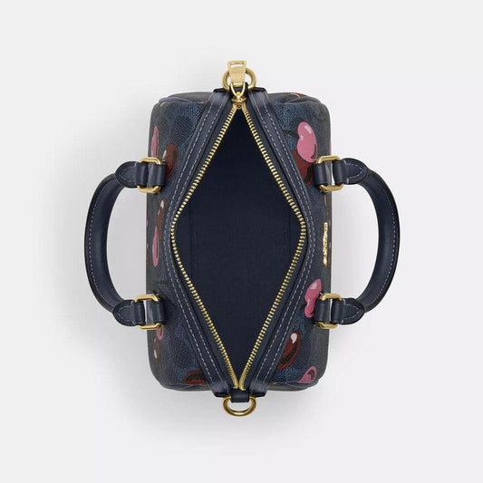 Mini Rowan Crossbody Bag In Signature Canvas With Cherry Print