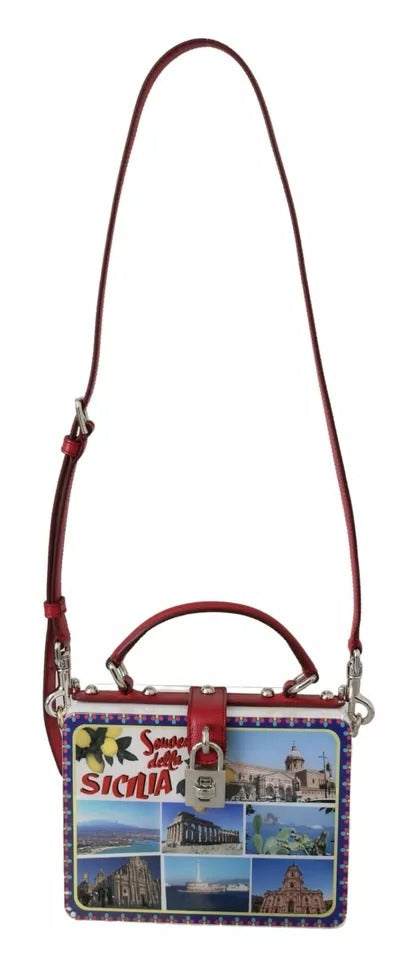 Dolce & Gabbana White Plexi Box Sicilia Square Hand Shoulder Purse Bag