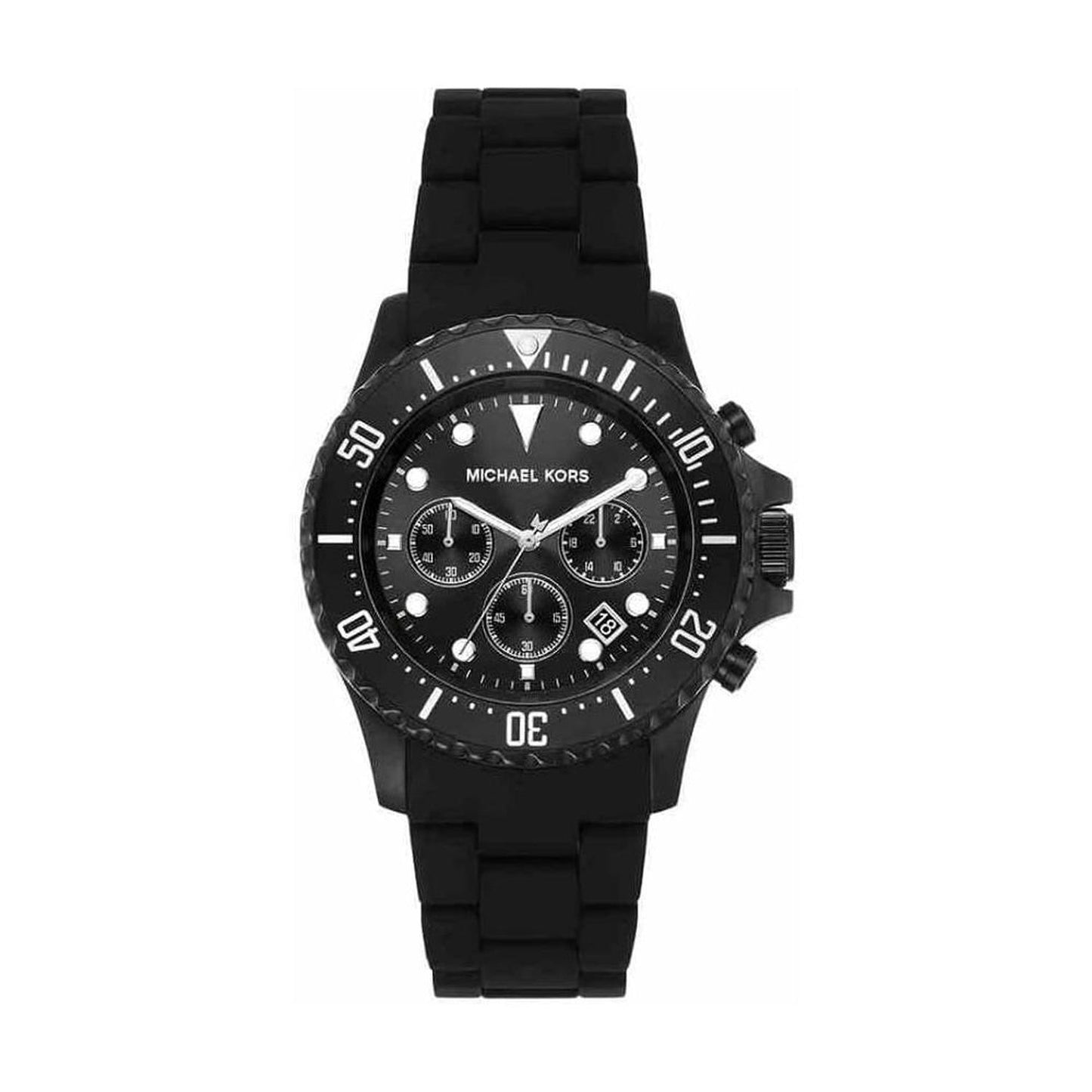Everest Chronograph Black Silicone Mens Watch