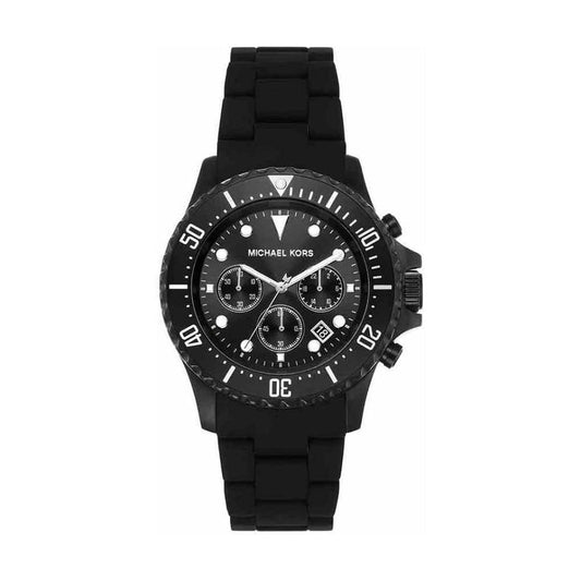 Everest Chronograph Black Silicone Mens Watch