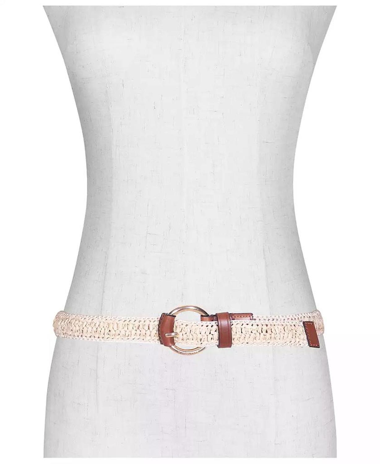 32mm Woven Raffia Belt