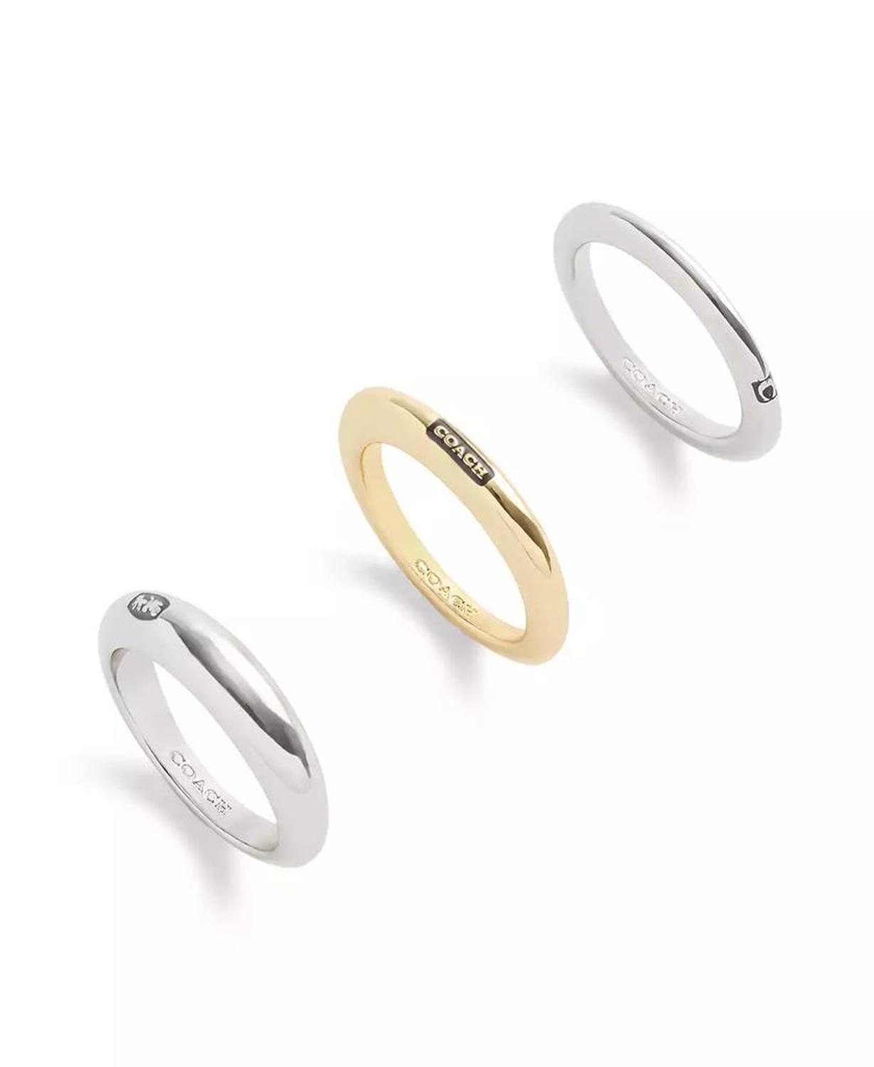 Two-Tone Signature Hallmark Tubular Band Ring Set