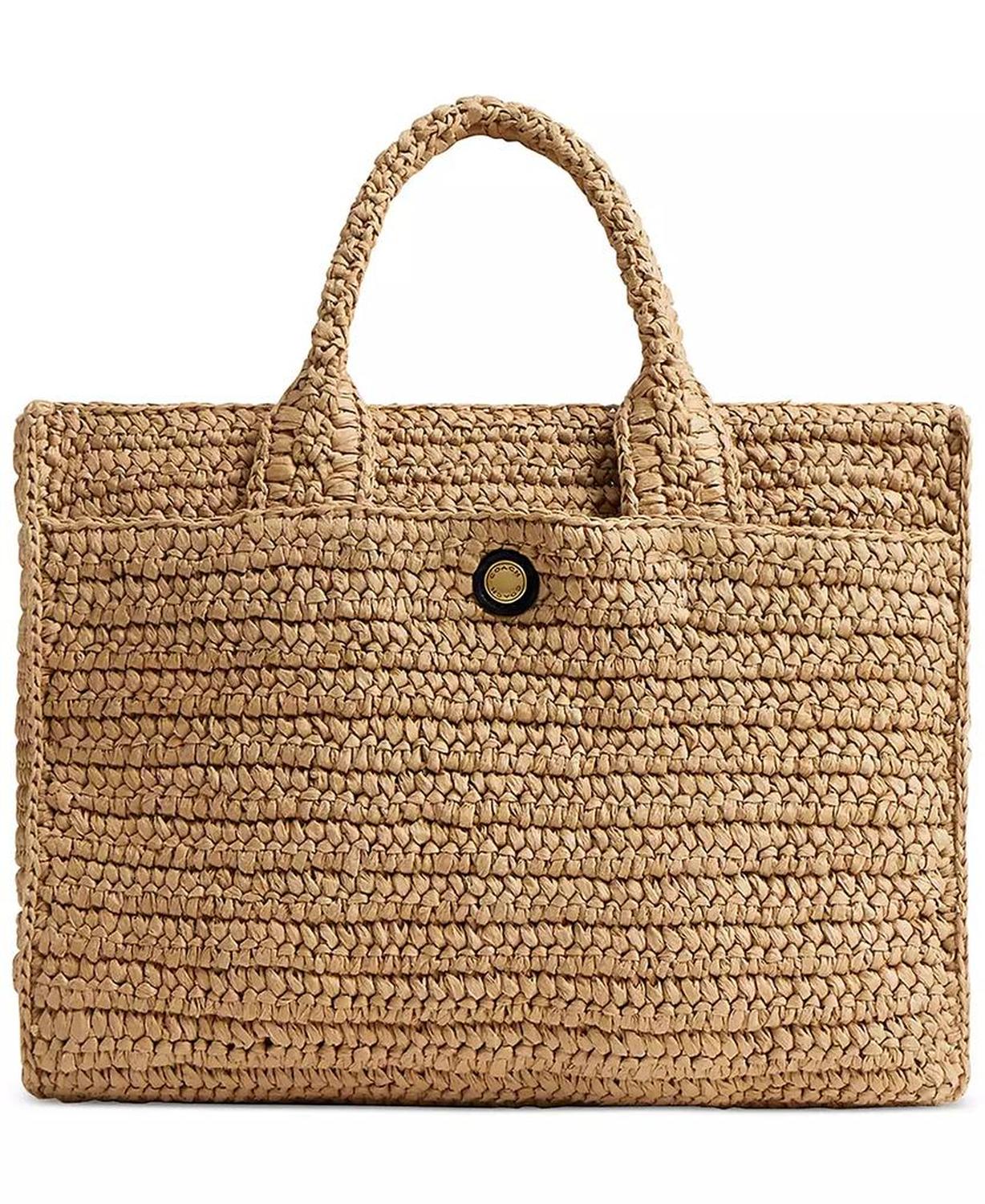 Small Straw Cargo Tote Bag 26