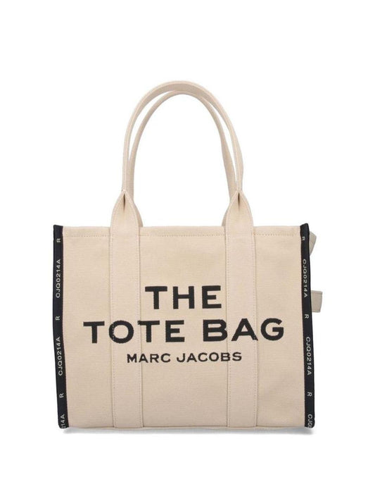 Large 'The Jacquard Tote' Bag – Beige