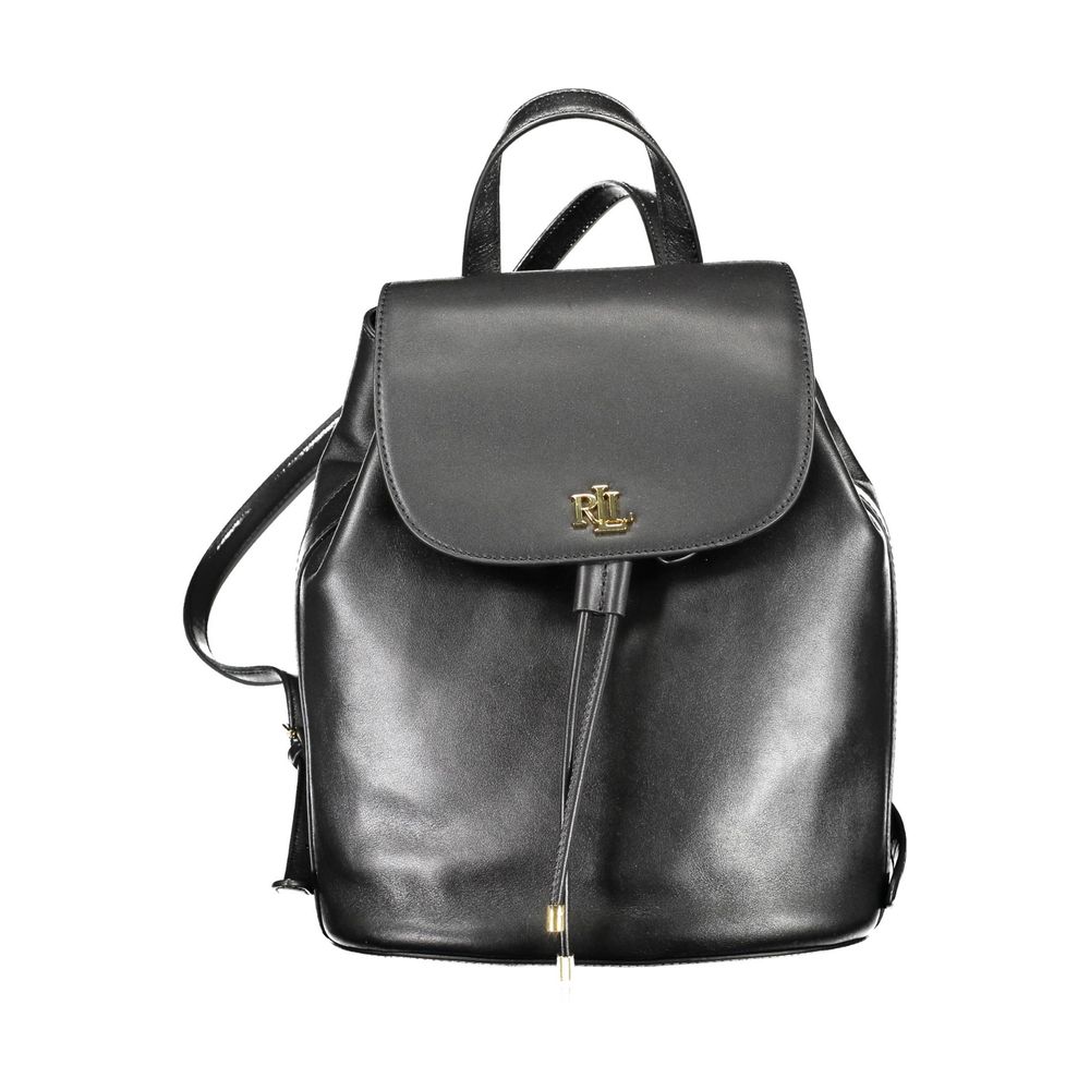 dryden flap leather backpack Ralph Lauren Black Leather Backpack