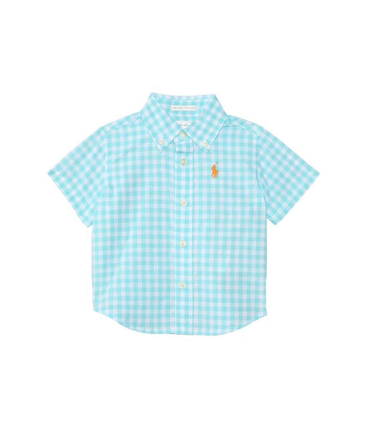 Gingham Cotton Poplin Short-Sleeve Shirt (Infant)