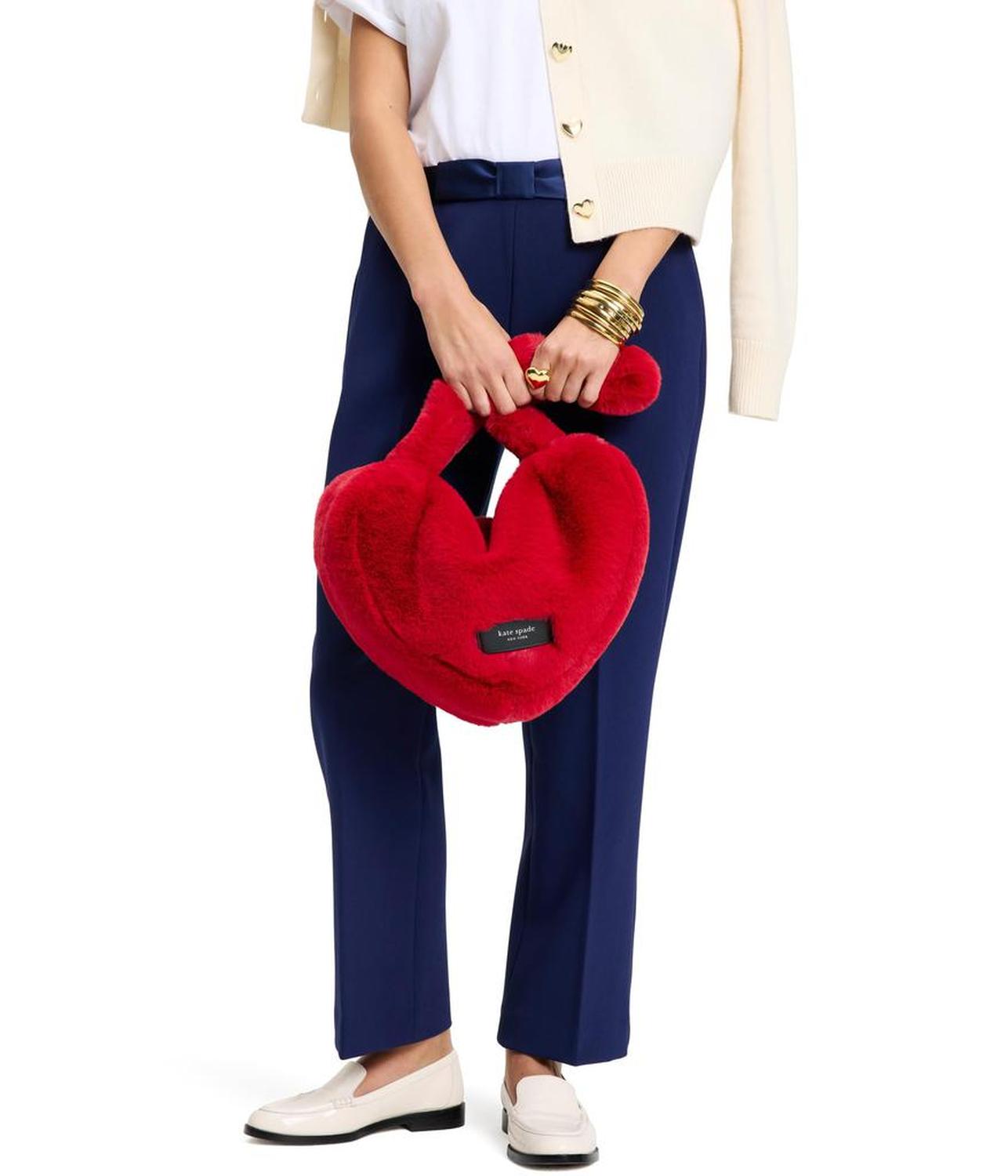 Luver Faux Fur Heart Tote