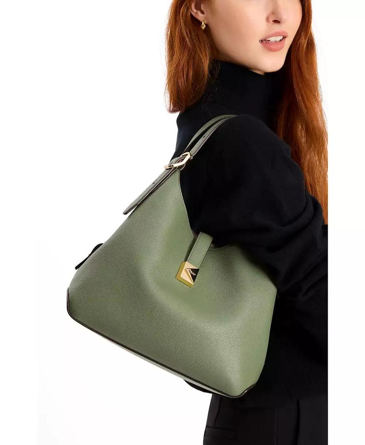 Women's Deco Pebbled Medium Crossbody Tote Bag