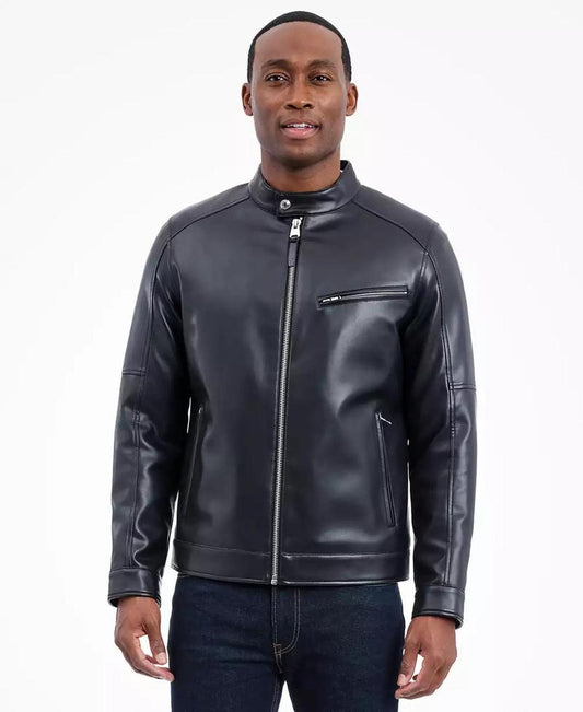 Men's Faux Leather Moto Jacket