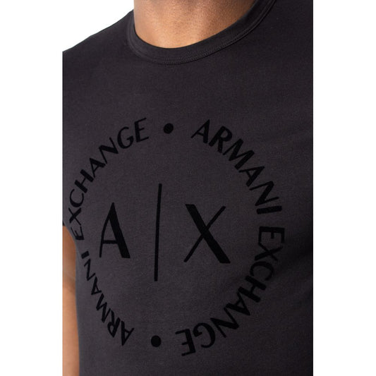 Armani Exchange Black Cotton T-Shirt