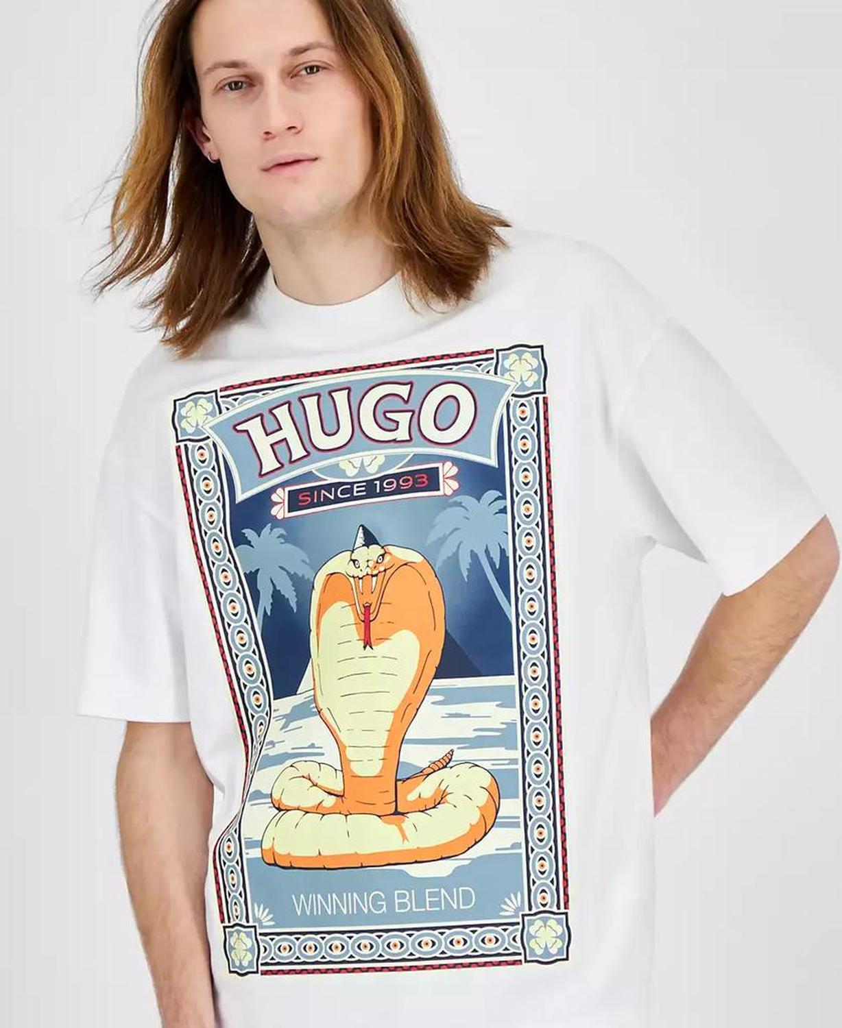 Men's Oversized Short Sleeve Crewneck Poster Graphic T-Shirt