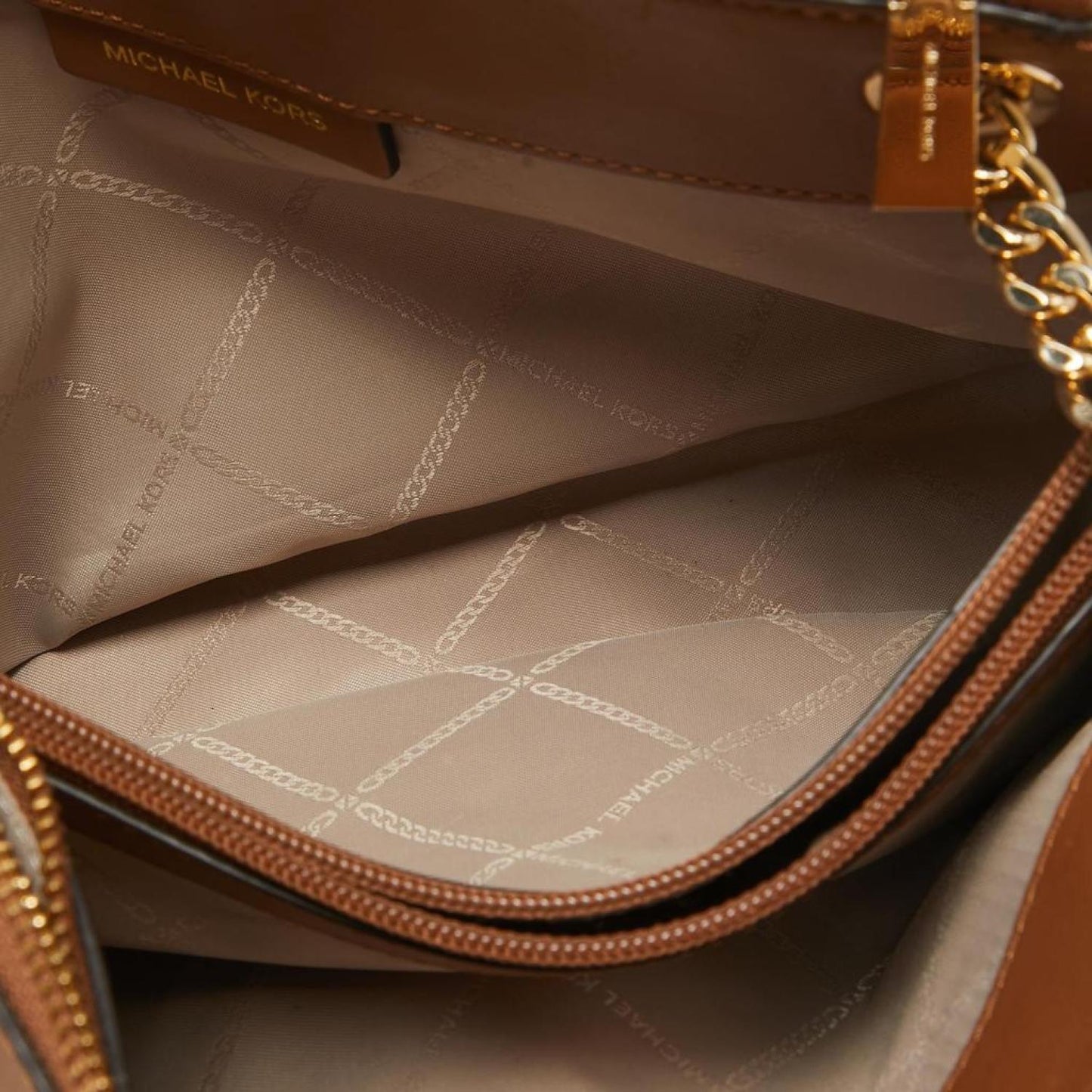 Michael Kors Signature Coated Canvas And Leather Small Susan Tote