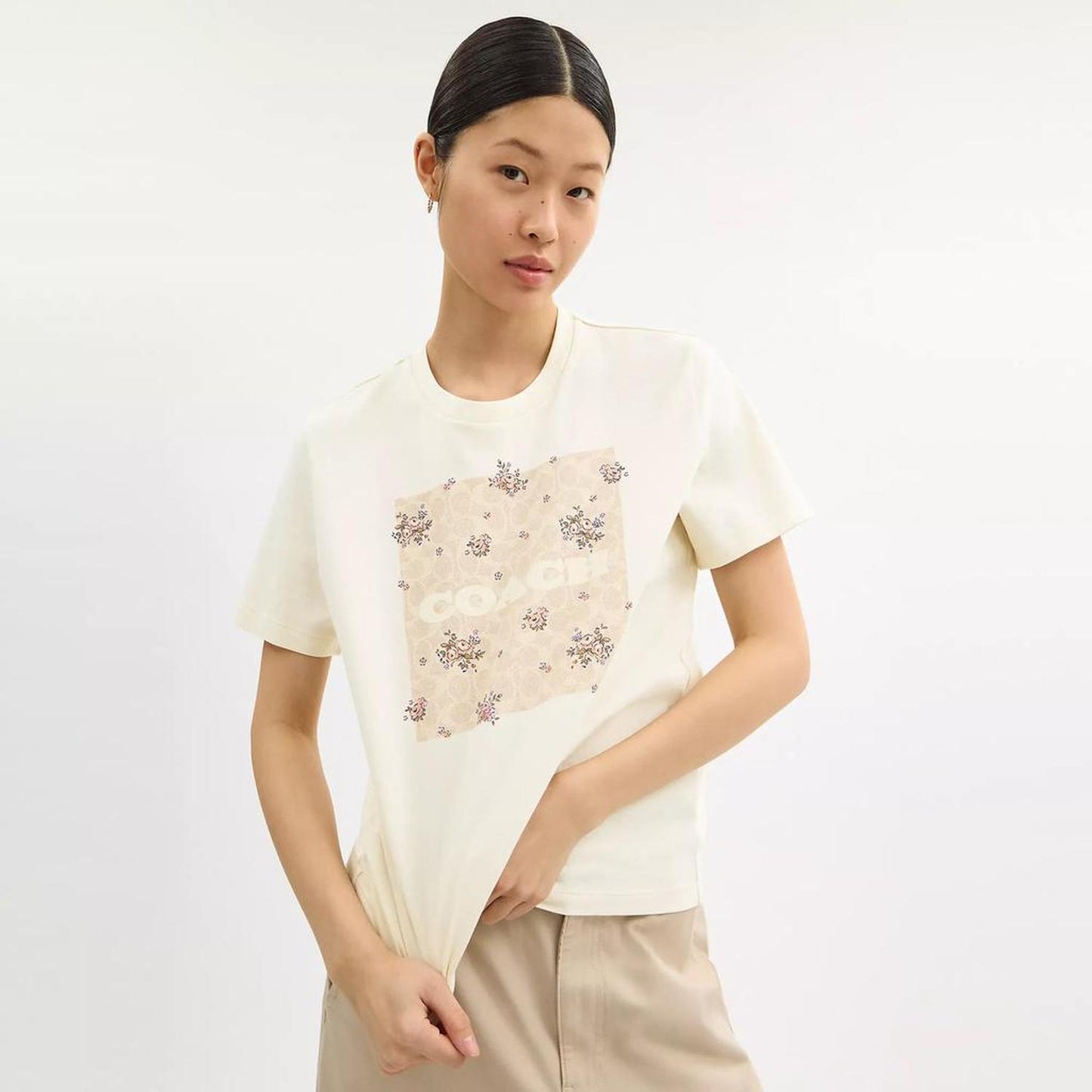 Spring Blossom Signature Square Classic T Shirt In Organic Cotton