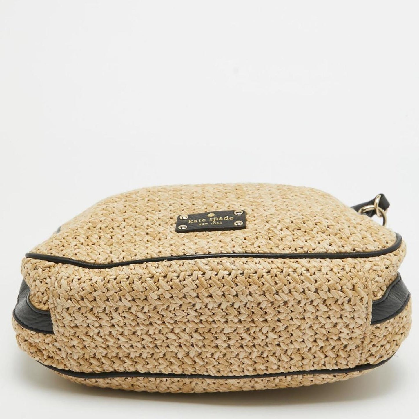 Kate Spade Woven Straw And Leather Cobble Hill Hobo