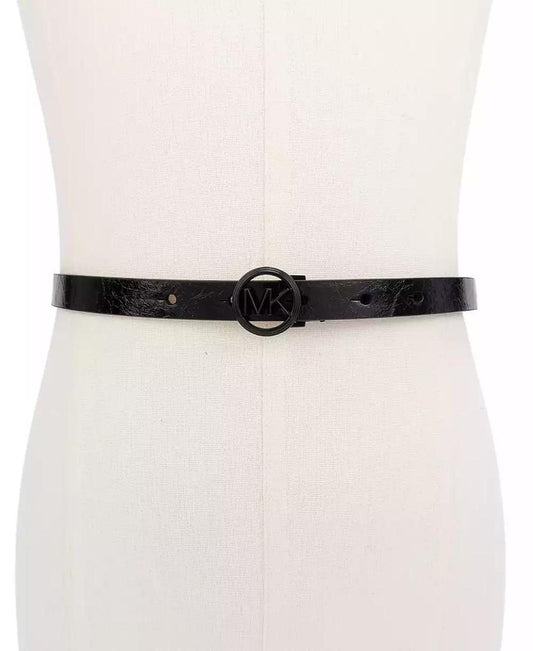 Logo Charm Skinny Belt