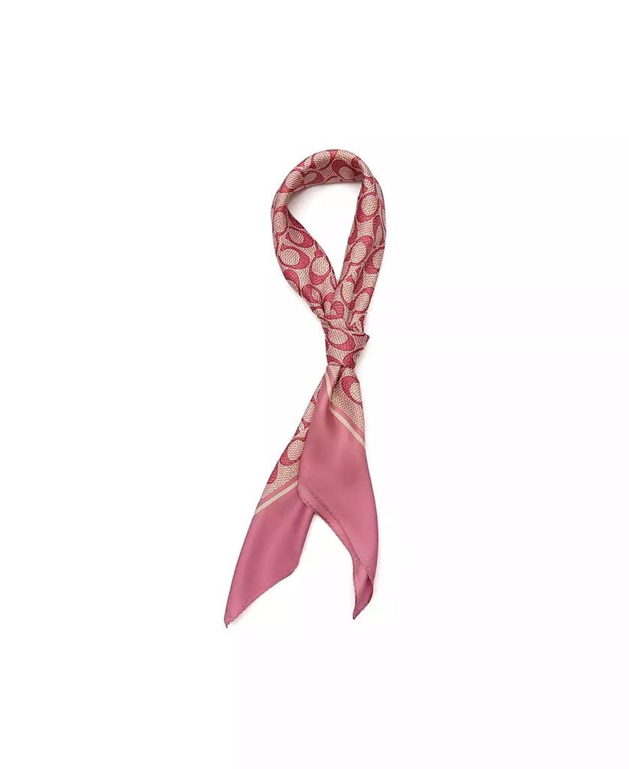 Textured Signature Print Silk Square Scarf