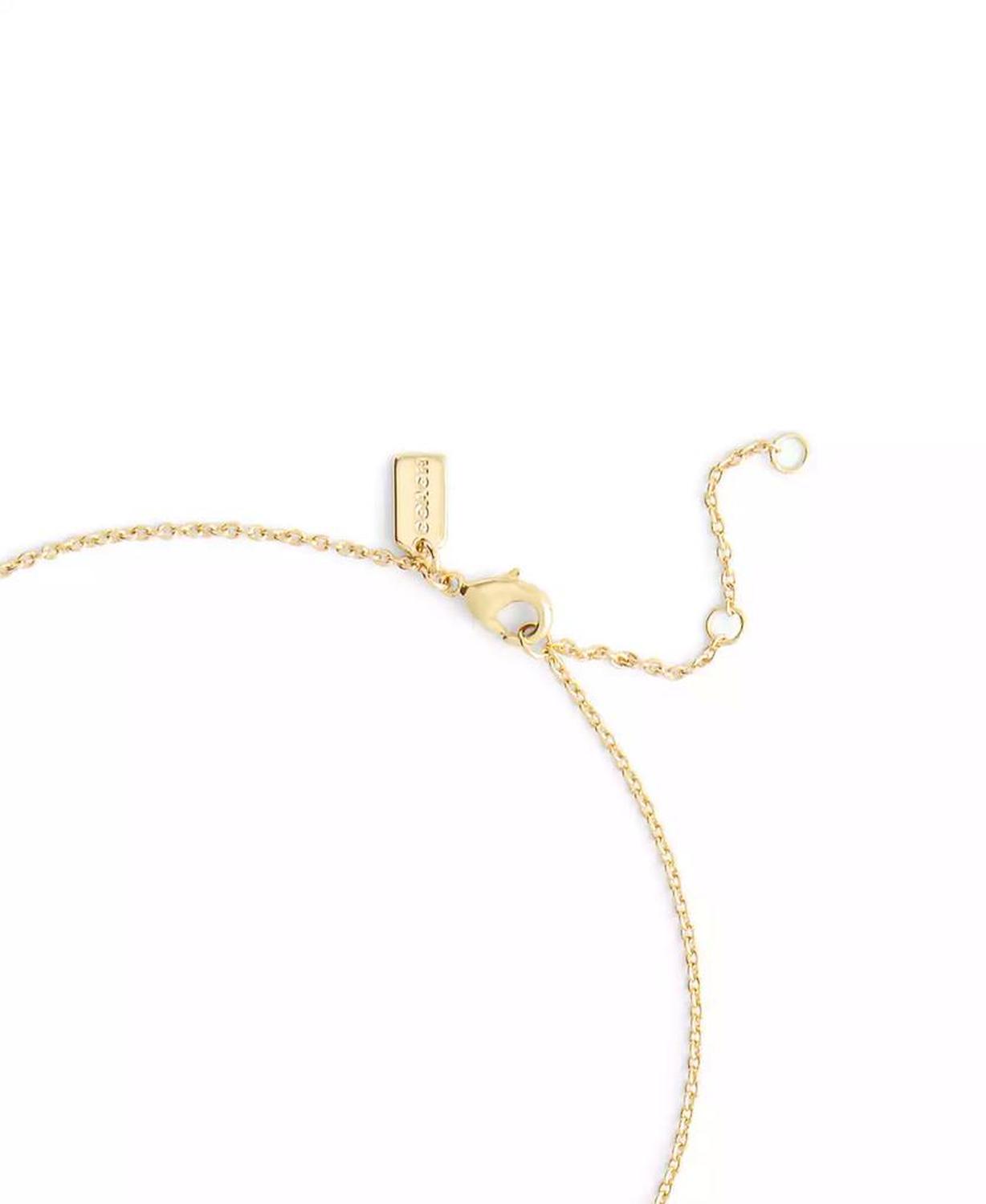 Faux Stone Signature C Pavé Heart Pendant Necklace