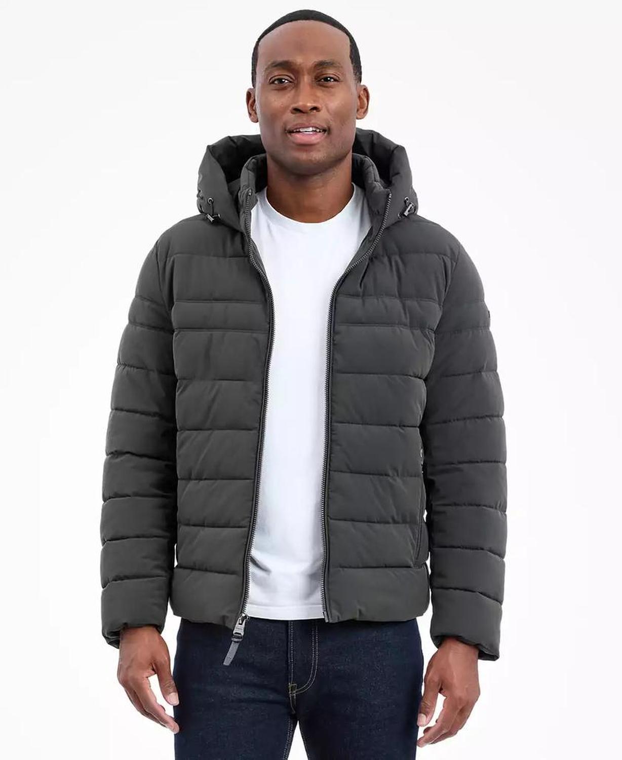 Men's Dressy Hooded Stretch Packable Jacket