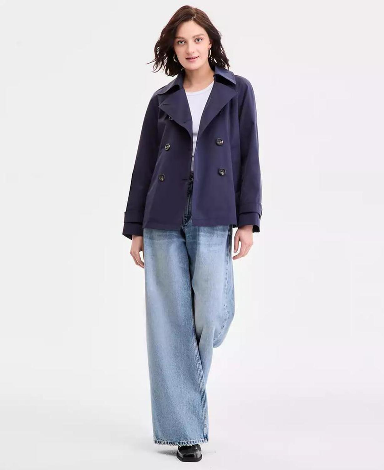 Women's Short Double-Breasted Trench Coat