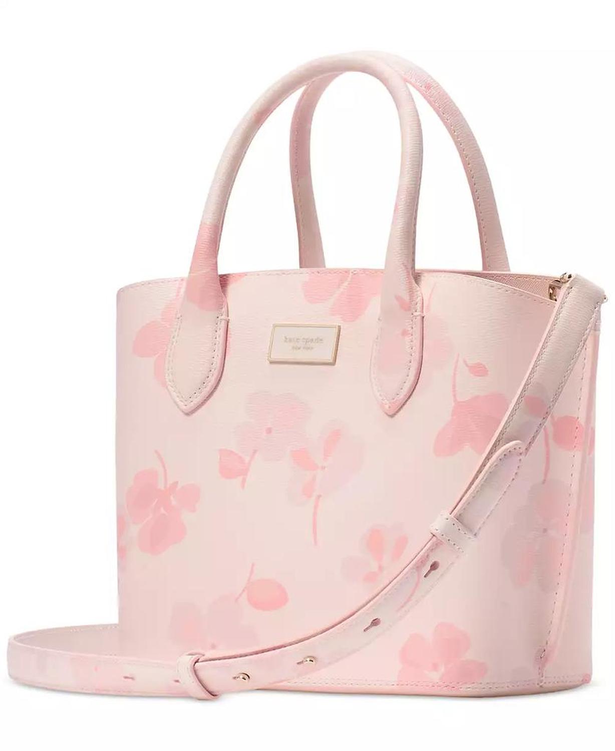 spring pansies Suite Leather Tote Bag
