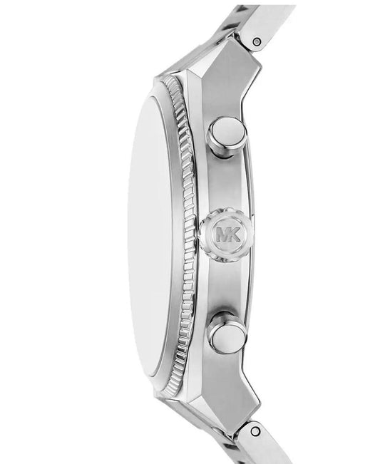 Men's Panorama Chronograph Silver-Tone Stainless Steel Watch, 44mm