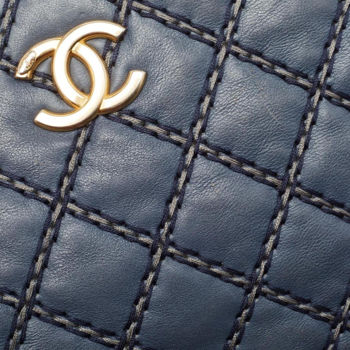 Chanel Quilted Wild Stitched Leather Chain Tote
