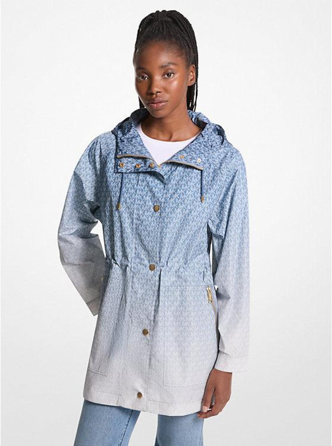 Ombré Logo Print Ciré Anorak