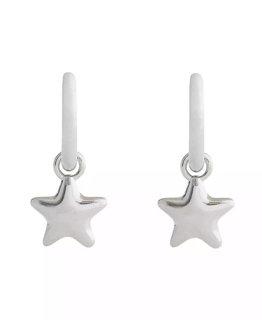 Minimal Star Huggie Drop Earrings
