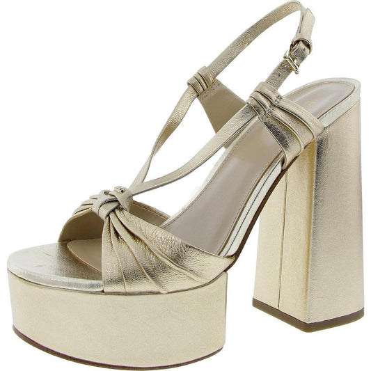 Womens Adjustable Faux Leather Platform Heels