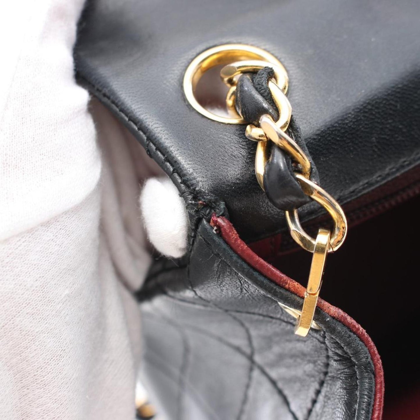 Mini Matelasse Chain Shoulder Bag Lambskin Gold Hardware Vintage