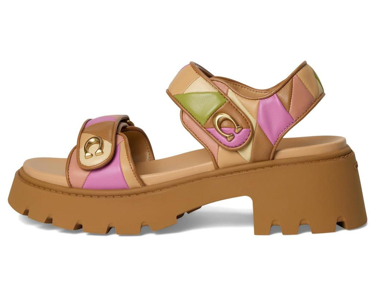 Brynn Platform Quilted Patchwork Leather Sandals