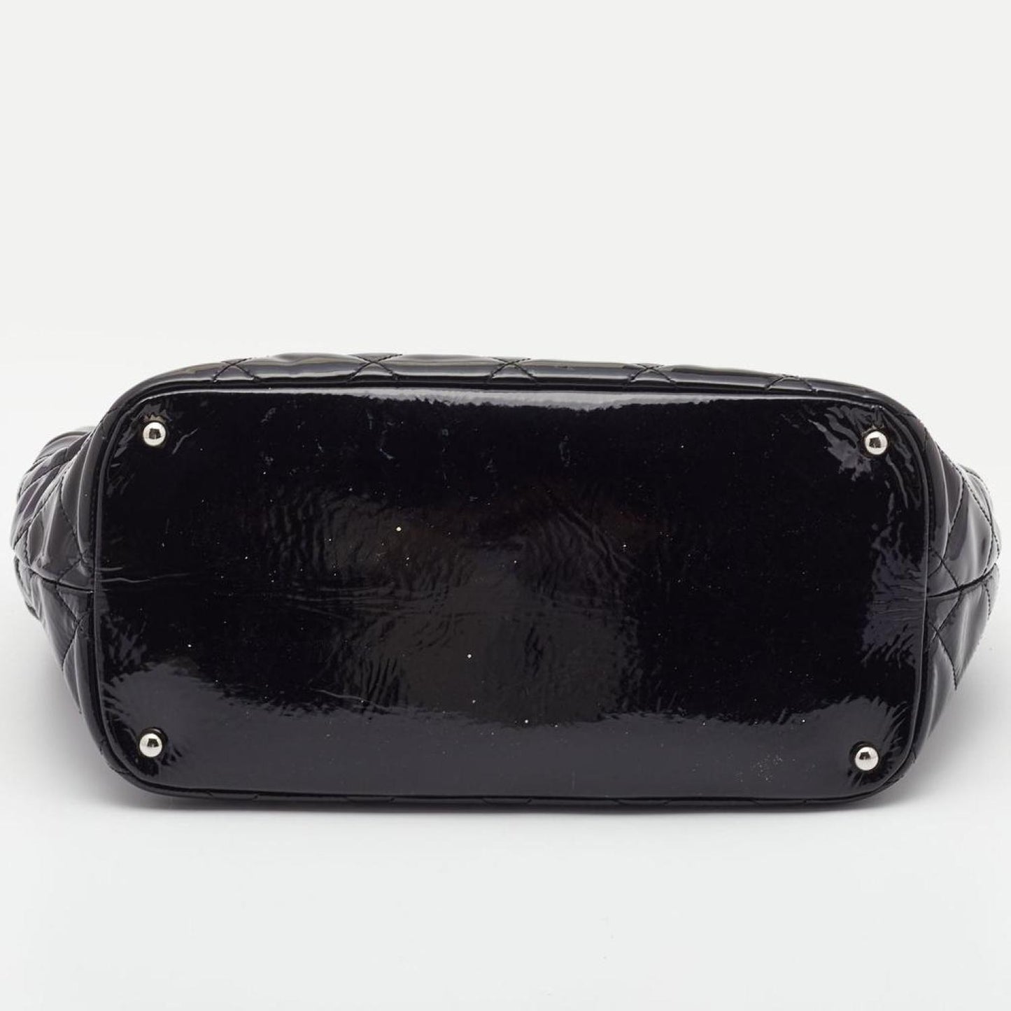 Chanel Quilted Patent Leather Cc Timeless Tote