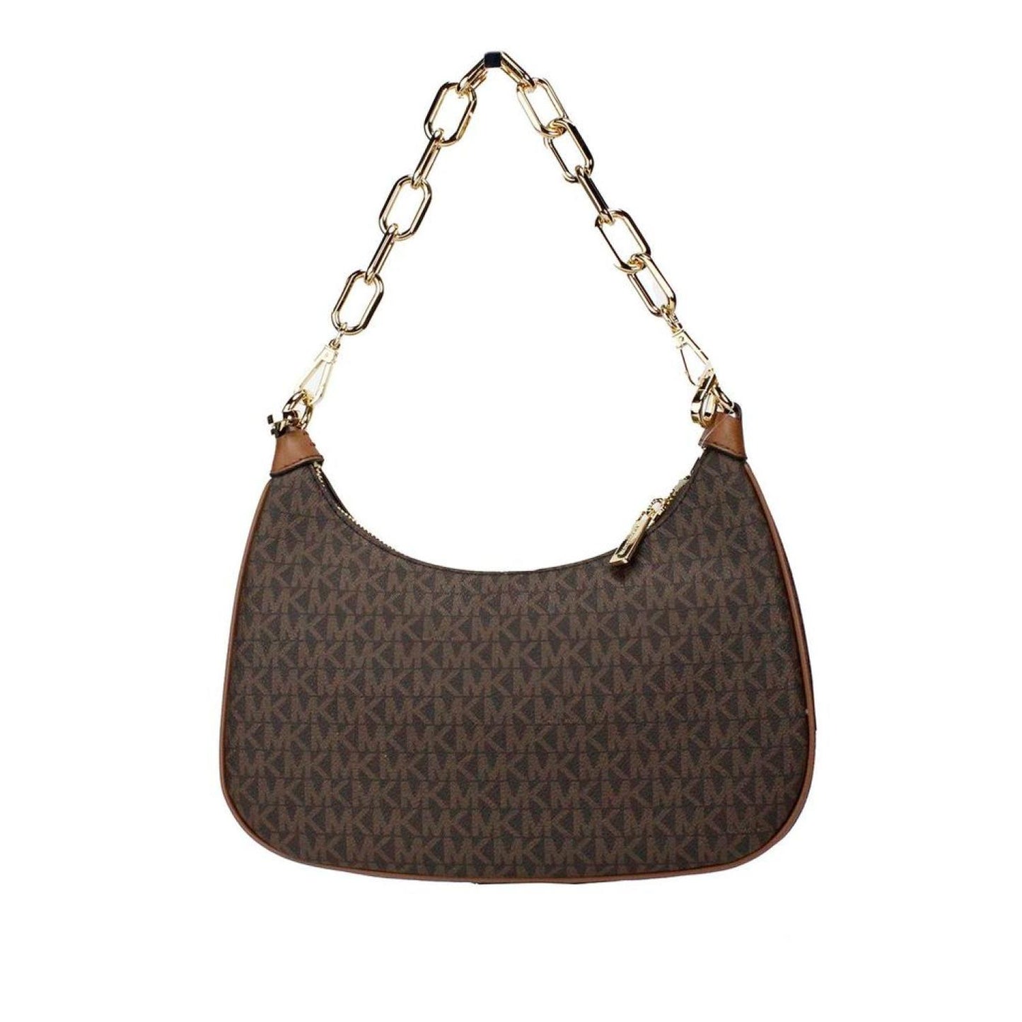 Michael Kors Cora Large PVC Zip Pouchette Chain Shoulder Crossbody Women's Bag