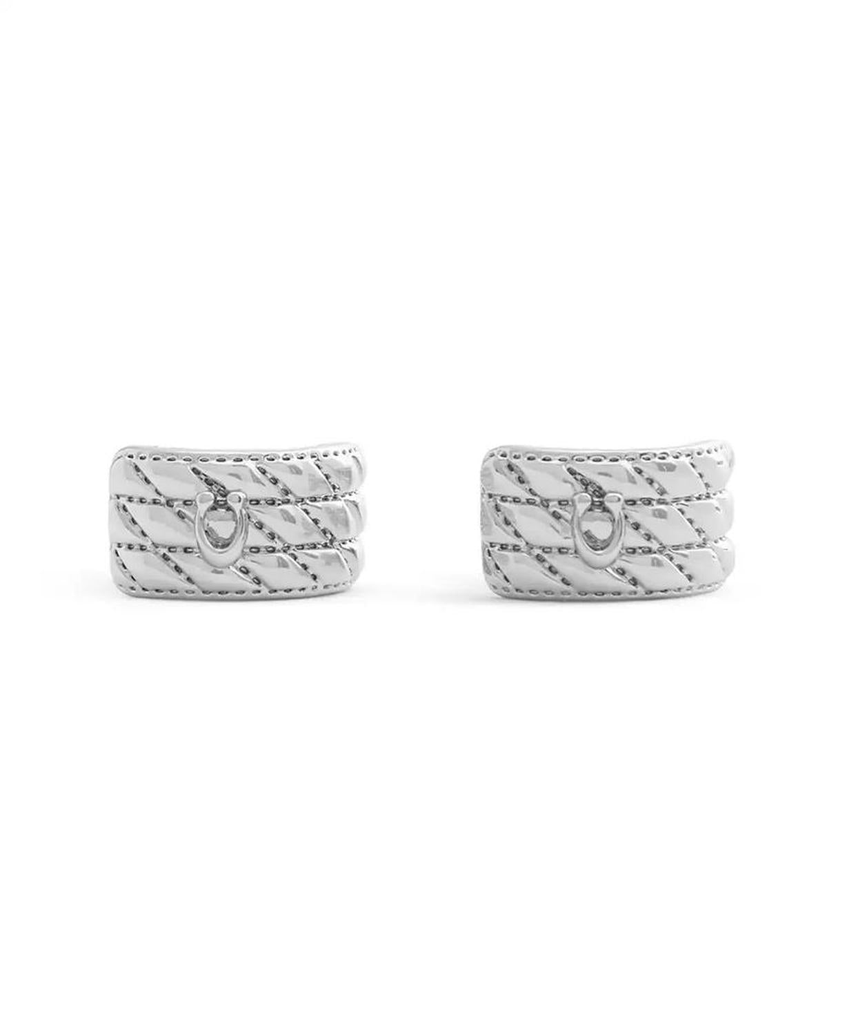 Signature Quilted Heart Huggie Earrings