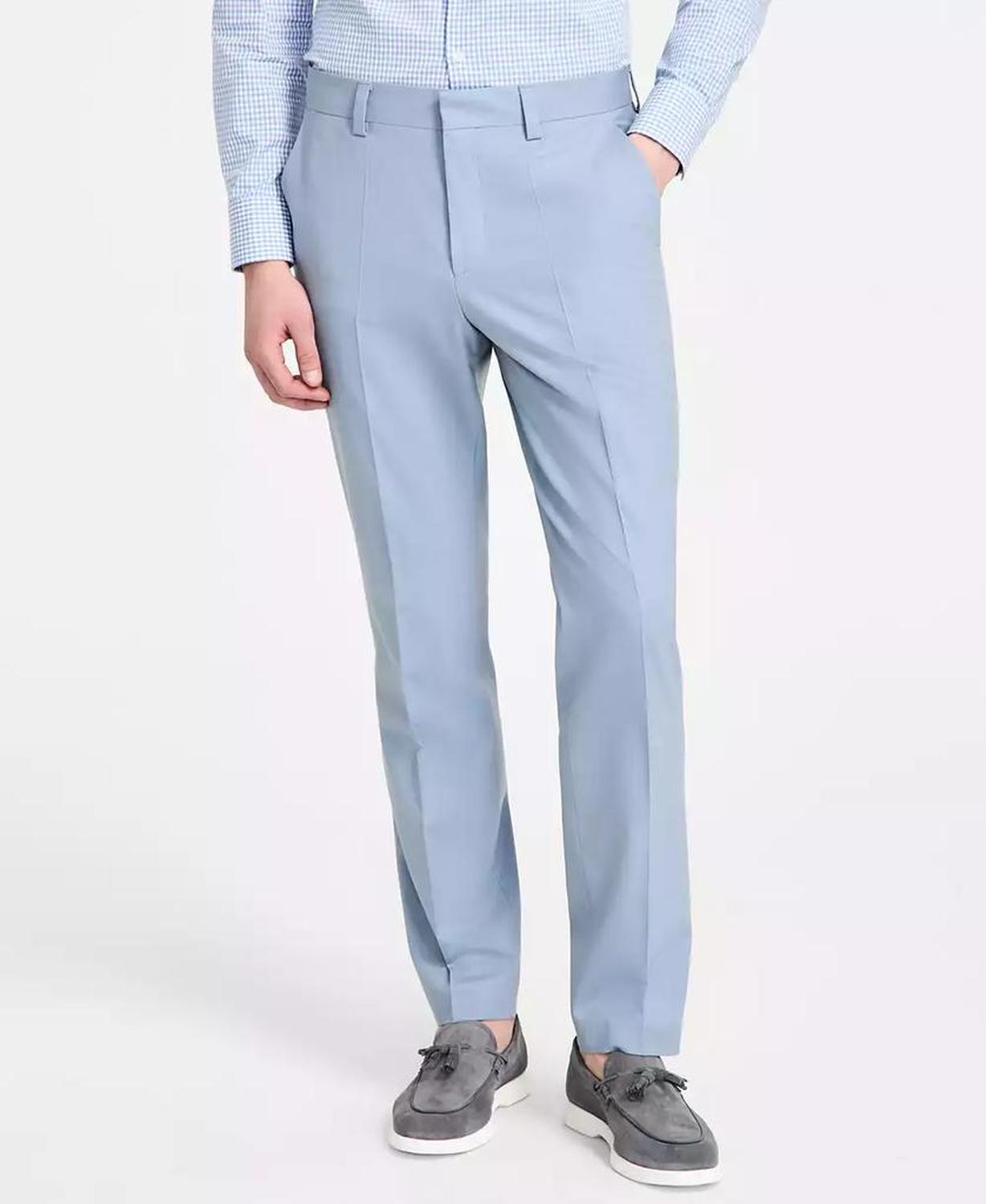 Men's Modern-Fit Wool Blend Suit Pants