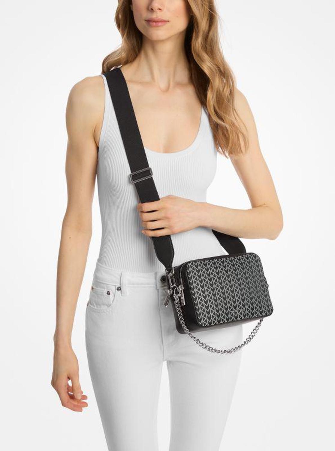 Bryant Medium MK2000 Logo Jacquard Camera Crossbody Bag