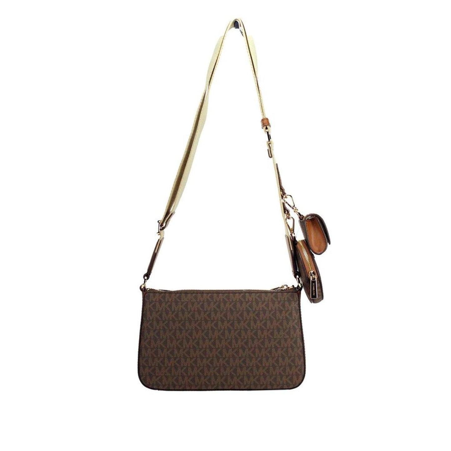 Michael Kors Jet Set Signature PVC Crossbody Tech Attachment Bag Women's Purse