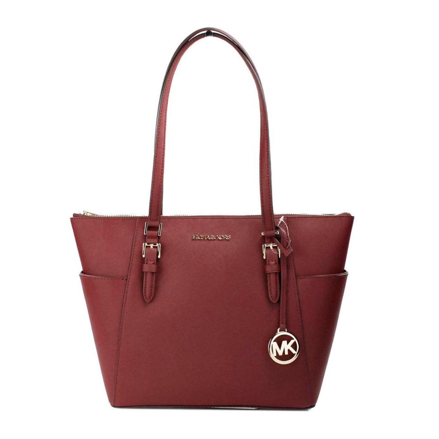 Michael Kors Charlotte Cherry Large Leather Top Zip Tote Bag Women's Purse