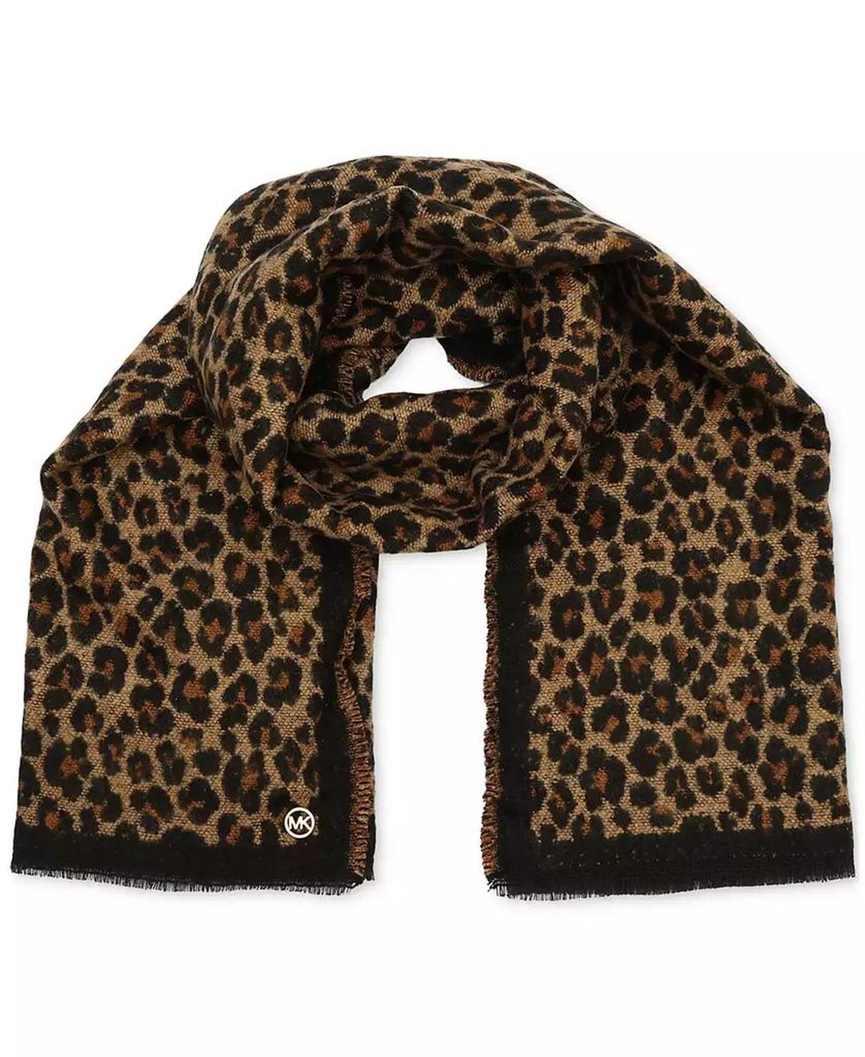 Women's Bouclé Leopard-Print Scarf