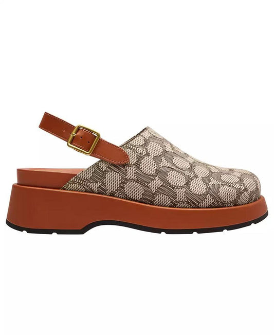 Women's Sculpted C Signature Jacquard Logo Platform Clogs