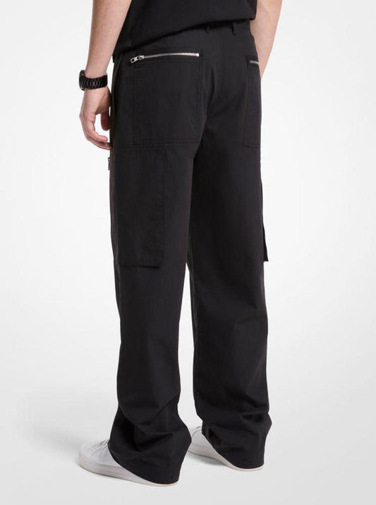 Cotton Poplin Zip Cargo Pants
