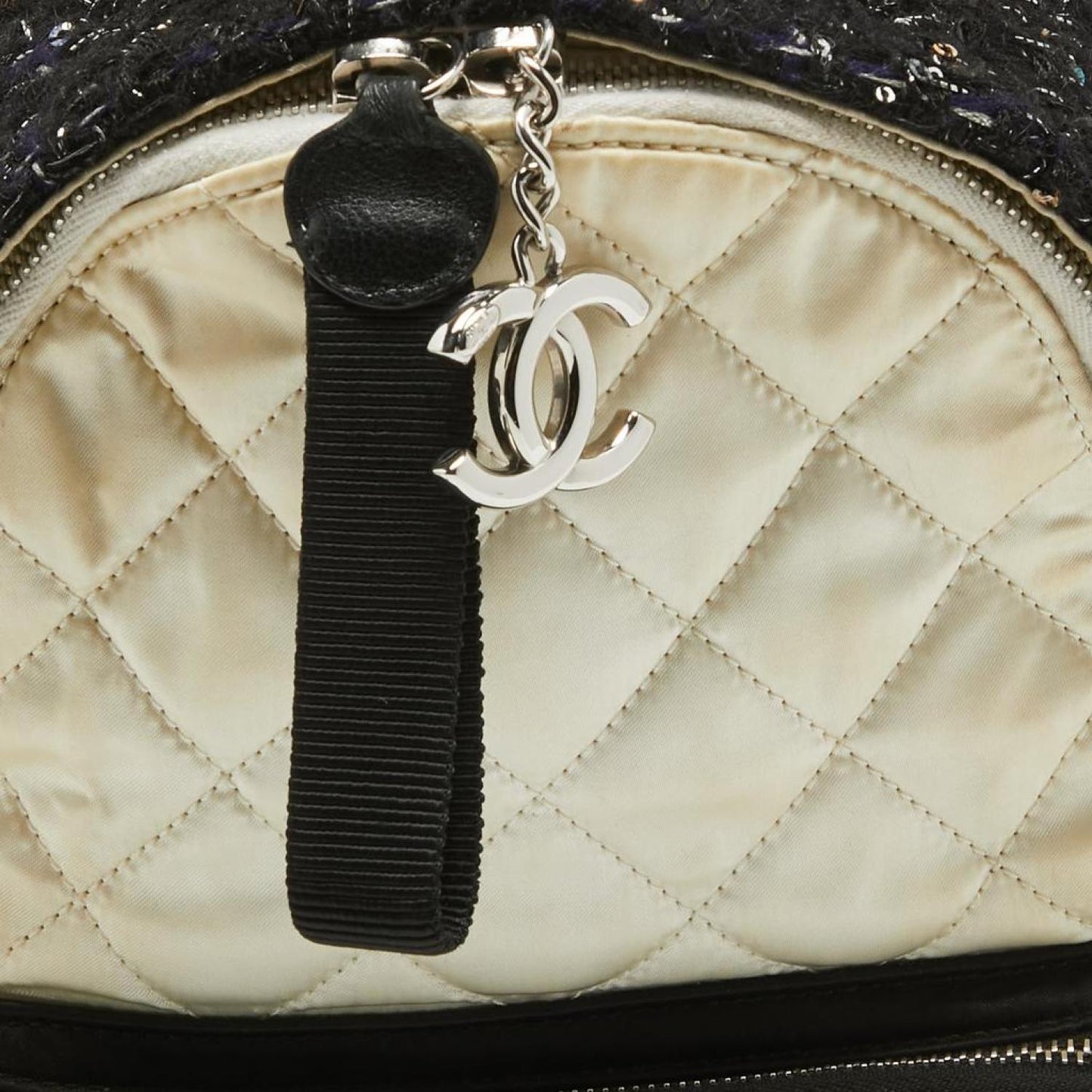 Chanel /offQuilted Satin And Tweed Sequins Mini Backpack