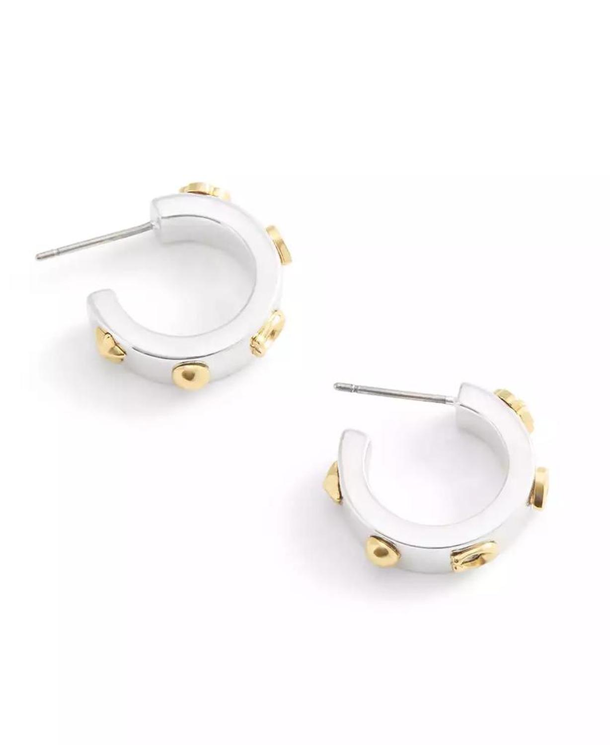 Signature Tea Rose Huggie Hoops Earrings