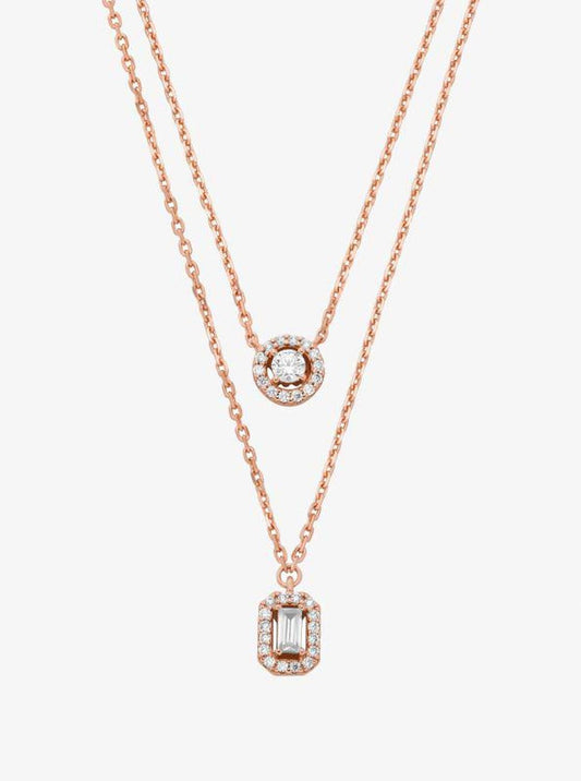 Precious Metal-Plated Double Layered Necklace