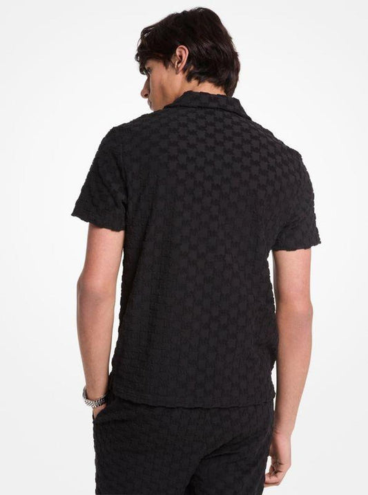 Logo Jacquard Terry Polo Shirt