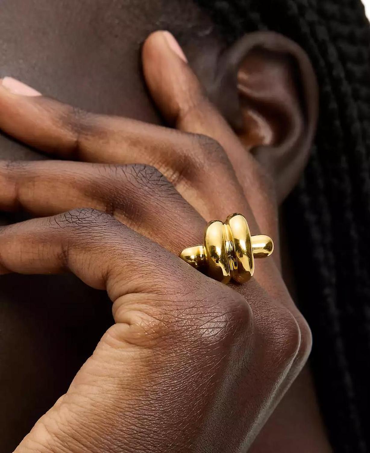 Gold-Tone Knot Statement Ring