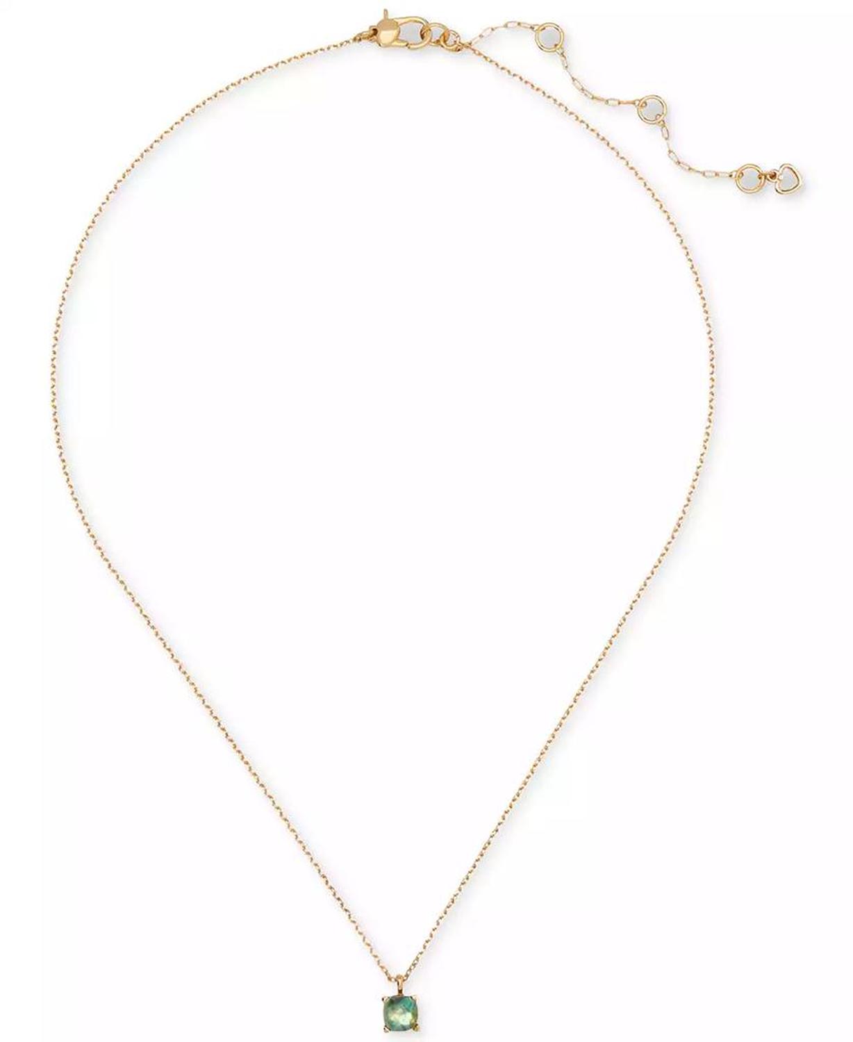 Gold-Tone Cubic Zirconia Pendant Necklace, 16" + 3" extender