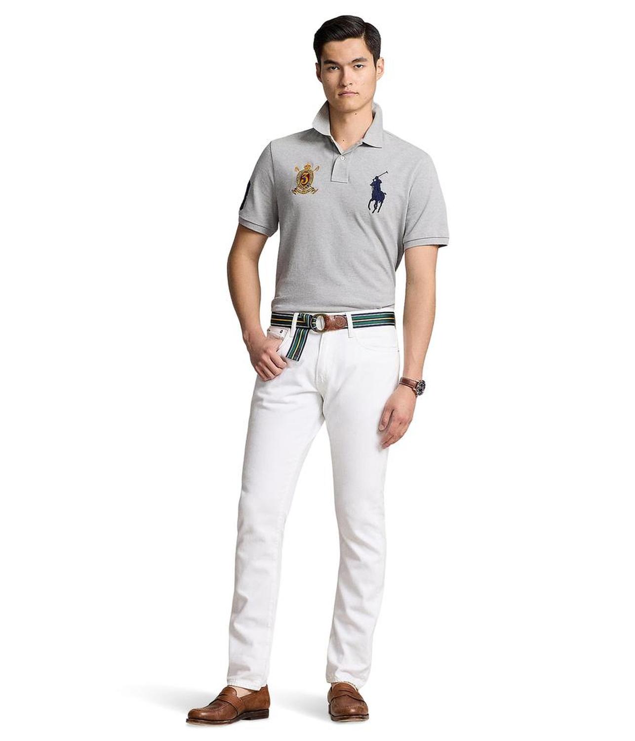 Custom Slim Fit Big Pony Crest Mesh Polo