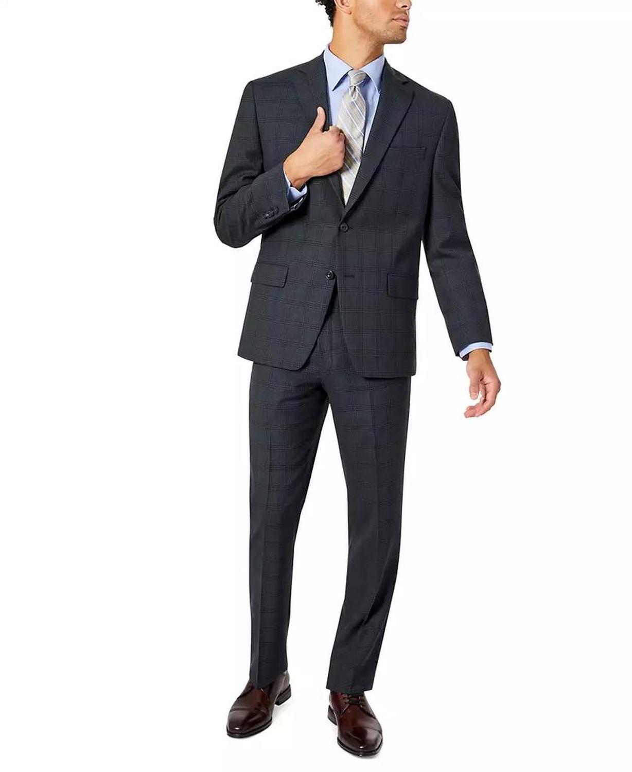 Men's Modern-Fit Airsoft Stretch Wool-Blend Suit Separates