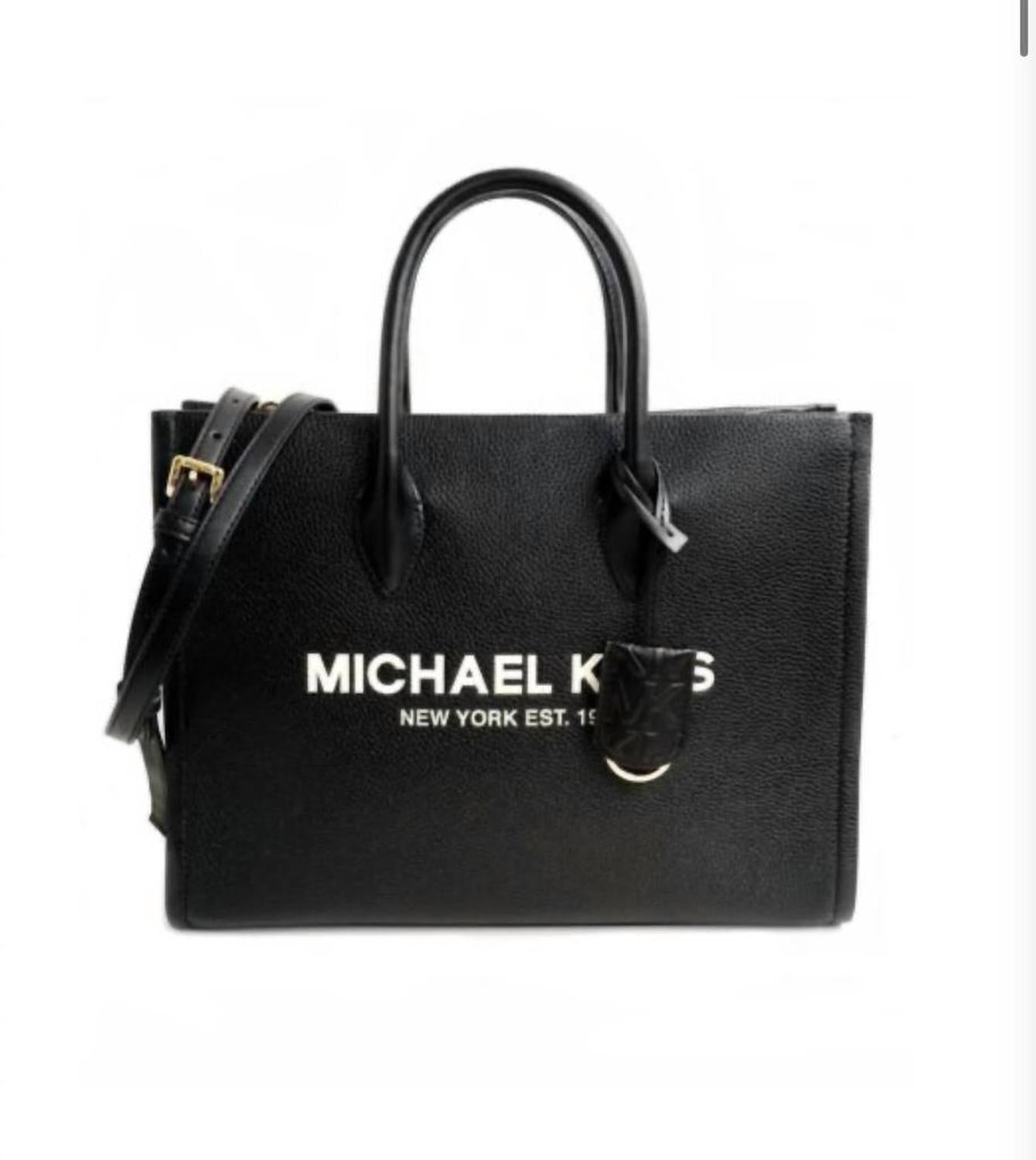 Mirella Medium Pebbled Leather Tote Bag In Black Multi